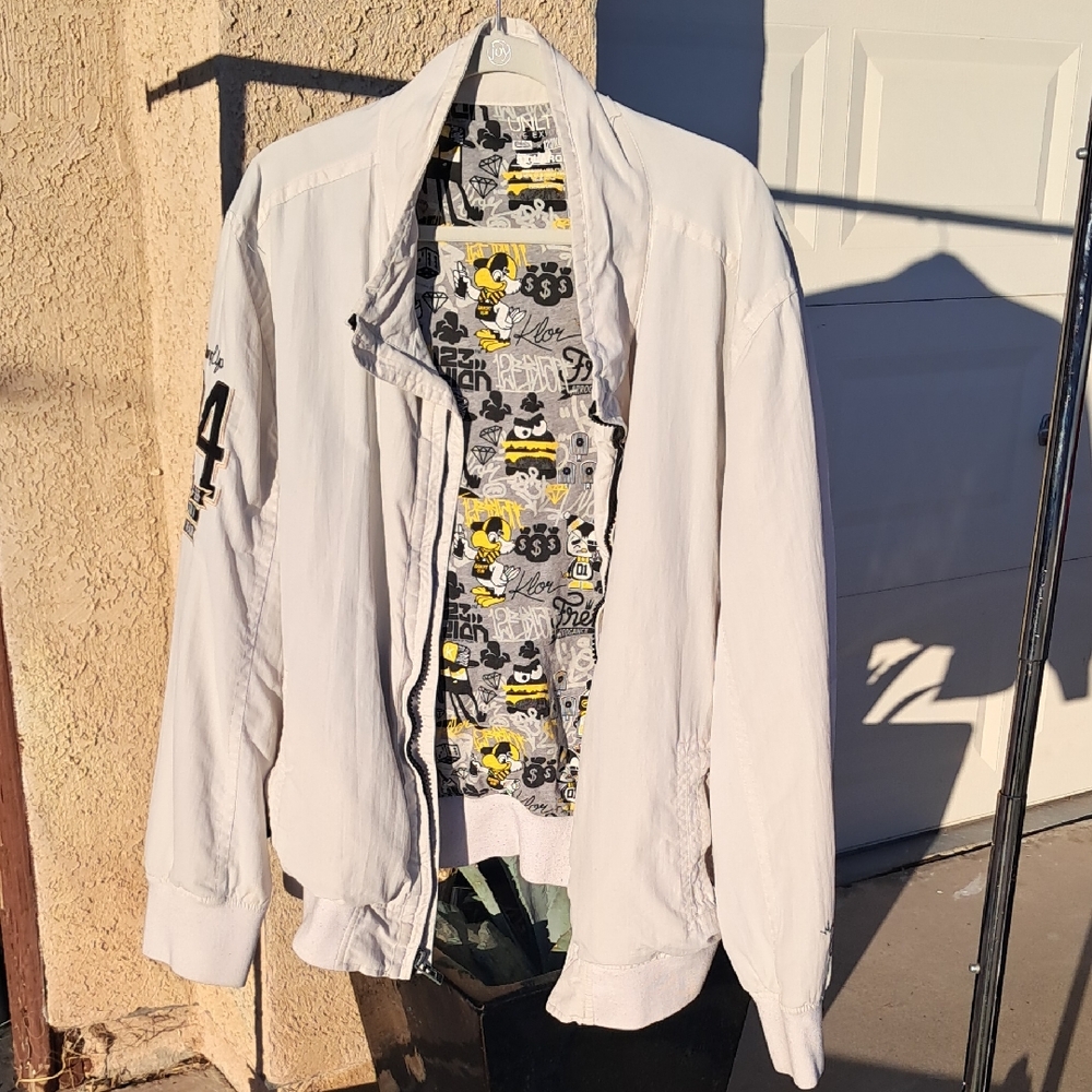 Ecko Unlimited White Jacket with Graphic Lining